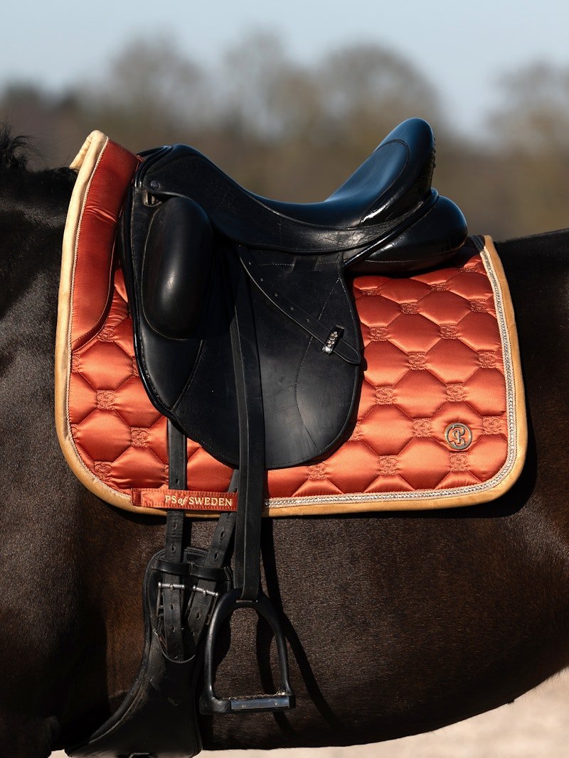 PS of Sweden Vintage Monogram Dressage Saddle Pad - Chestnut Brown - PS of Sweden - Equiluxe Tack