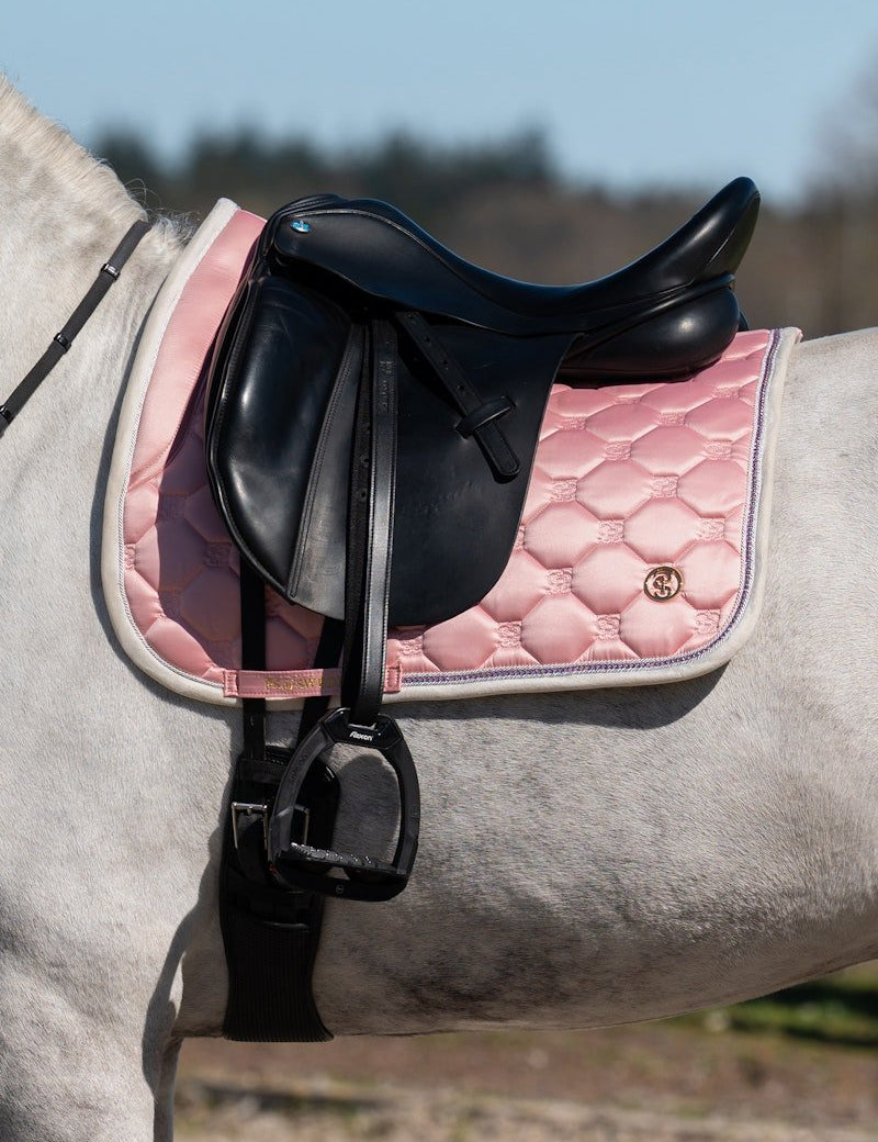 PS of Sweden Vintage Monogram Dressage Saddle Pad - Hortensia Pink - PS of Sweden - Equiluxe Tack