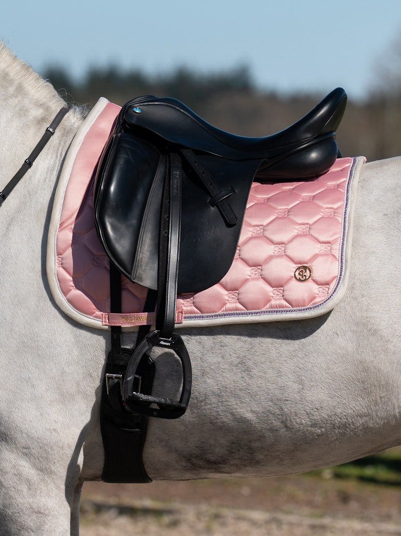PS of Sweden Vintage Monogram Dressage Saddle Pad - Hortensia Pink - PS of Sweden - Equiluxe Tack