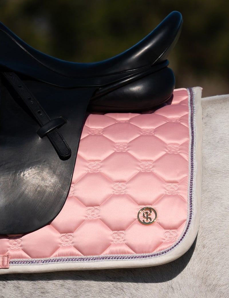 PS of Sweden Vintage Monogram Dressage Saddle Pad - Hortensia Pink - PS of Sweden - Equiluxe Tack