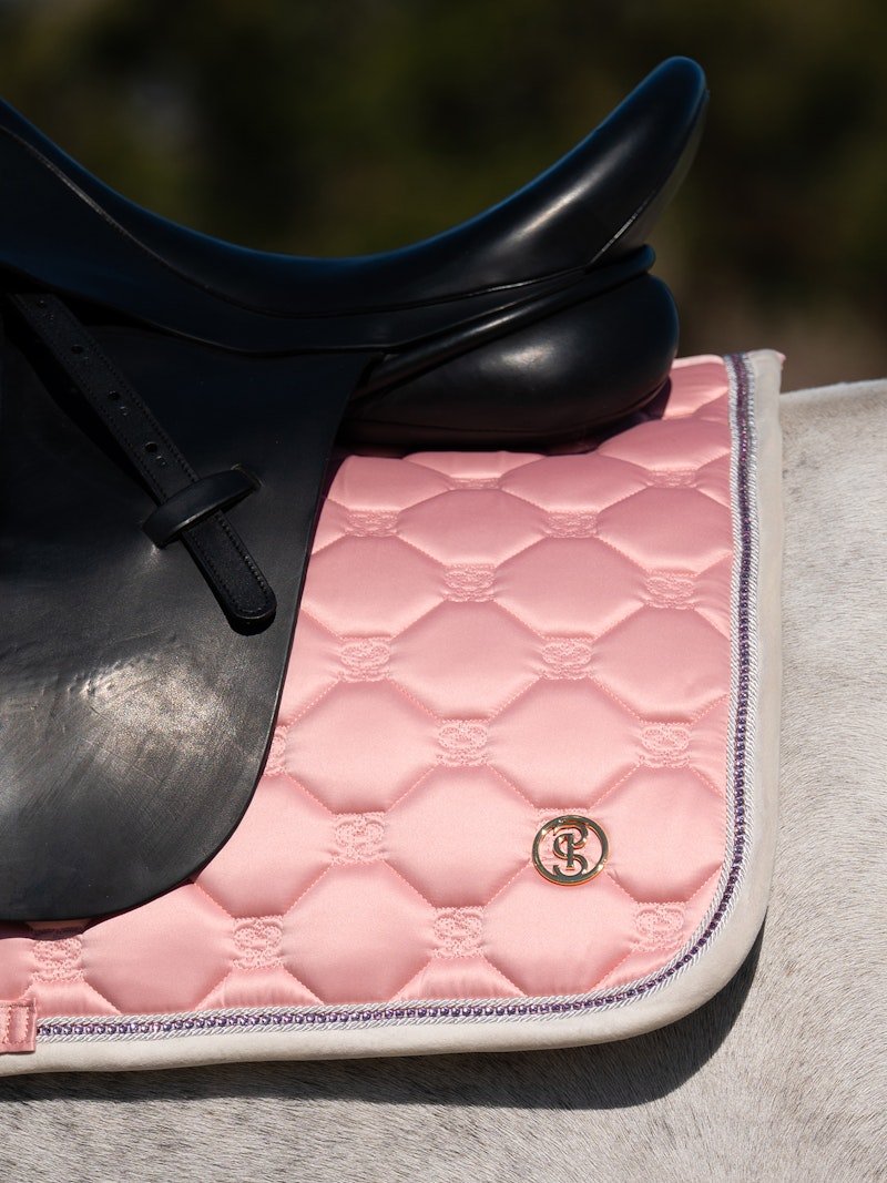 PS of Sweden Vintage Monogram Dressage Saddle Pad - Hortensia Pink - PS of Sweden - Equiluxe Tack