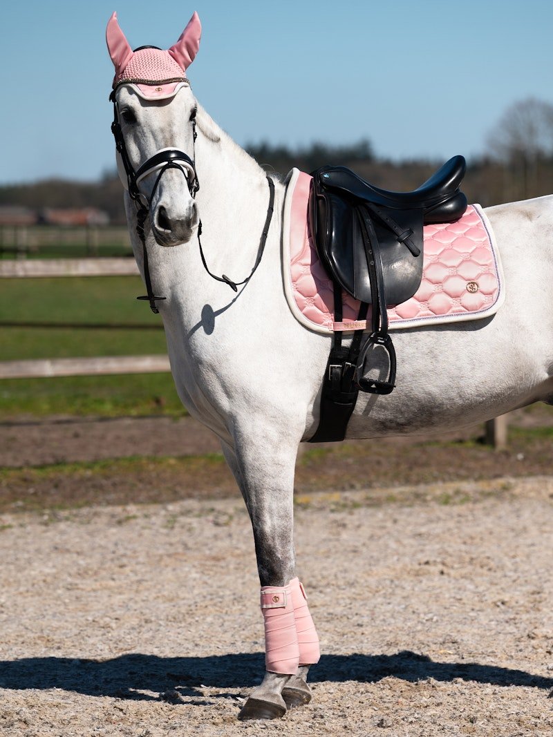 PS of Sweden Vintage Monogram Dressage Saddle Pad - Hortensia Pink - PS of Sweden - Equiluxe Tack