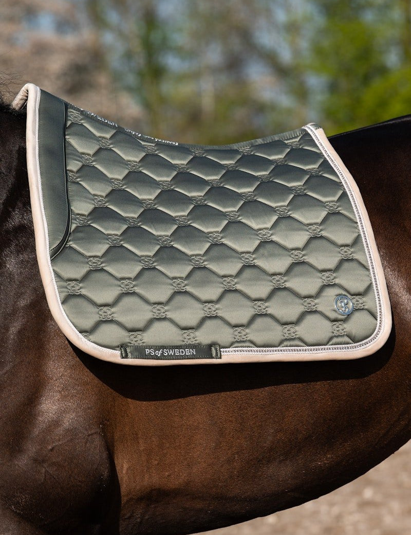 PS of Sweden Vintage Monogram Dressage Saddle Pad - Mist Green - PS of Sweden - Equiluxe Tack