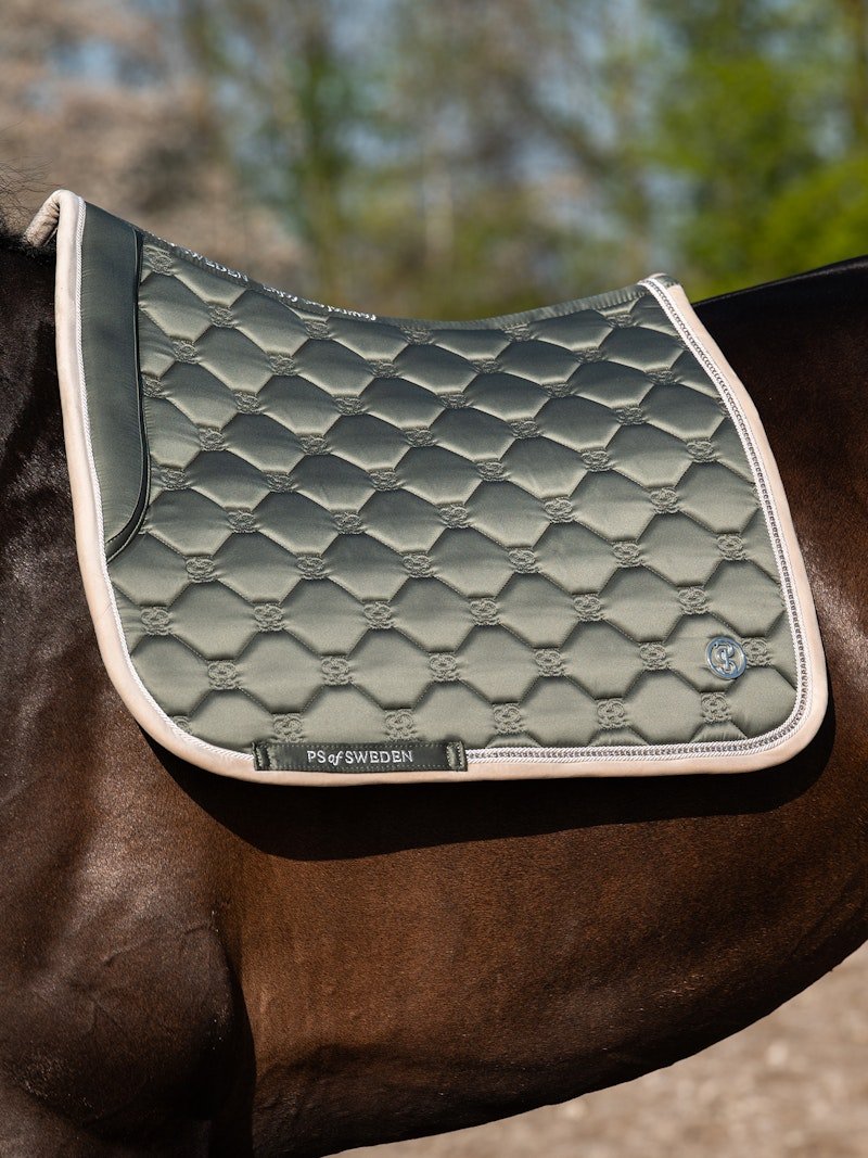 PS of Sweden Vintage Monogram Dressage Saddle Pad - Mist Green - PS of Sweden - Equiluxe Tack