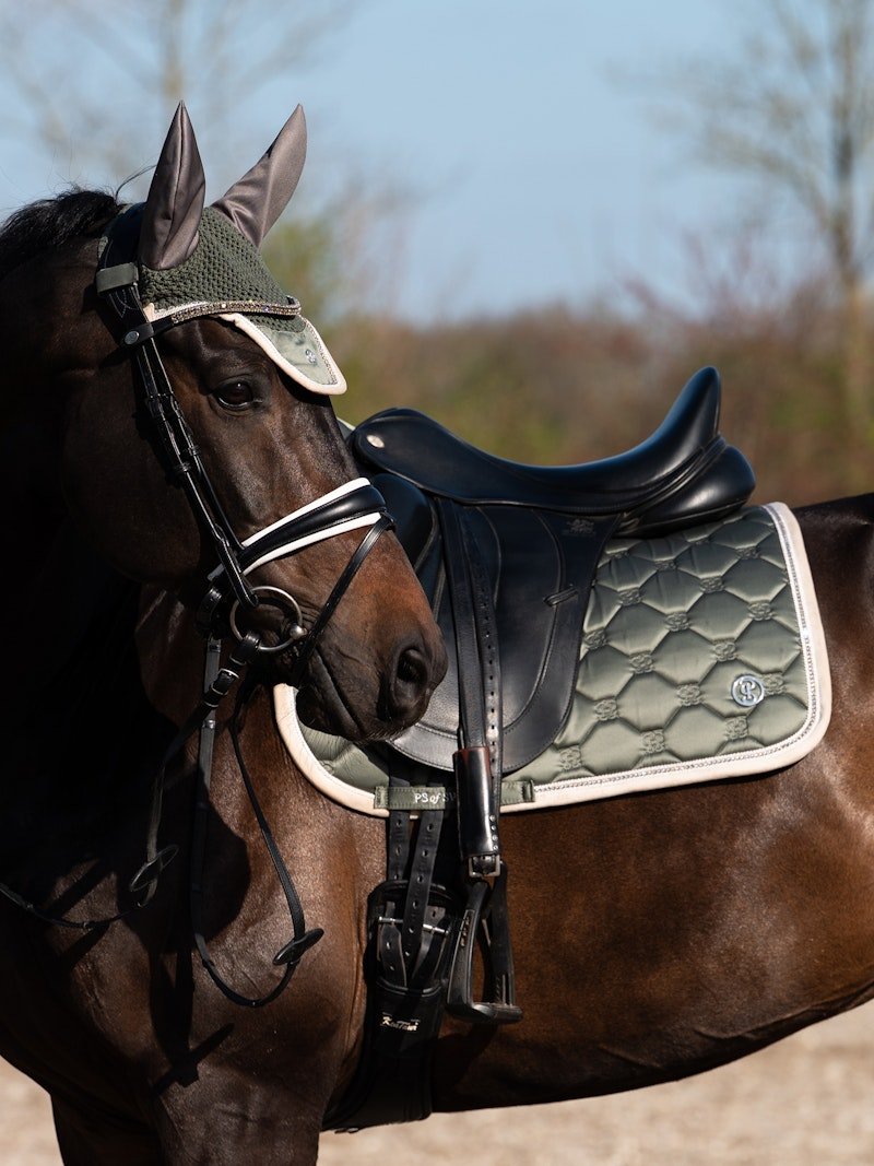 PS of Sweden Vintage Monogram Dressage Saddle Pad - Mist Green - PS of Sweden - Equiluxe Tack