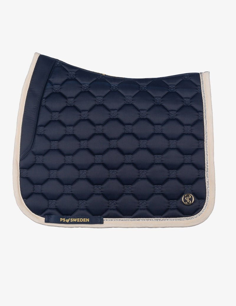 PS of Sweden Vintage Monogram Dressage Saddle Pad - Navy - PS of Sweden - Equiluxe Tack