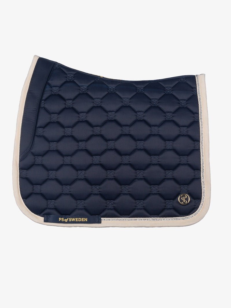 PS of Sweden Vintage Monogram Dressage Saddle Pad - Navy - PS of Sweden - Equiluxe Tack