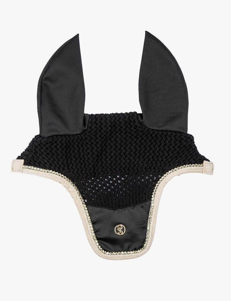 PS of Sweden Vintage Monogram Ear Bonnet - Black - PS of Sweden - Equiluxe Tack