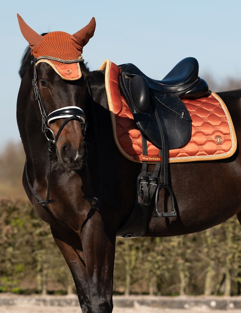 PS of Sweden Vintage Monogram Ear Bonnet - Chestnut Brown - PS of Sweden - Equiluxe Tack