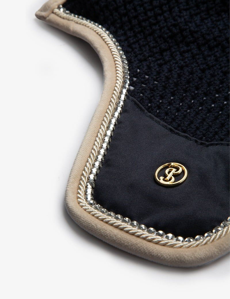 PS of Sweden Vintage Monogram Ear Bonnet - Navy - PS of Sweden - Equiluxe Tack