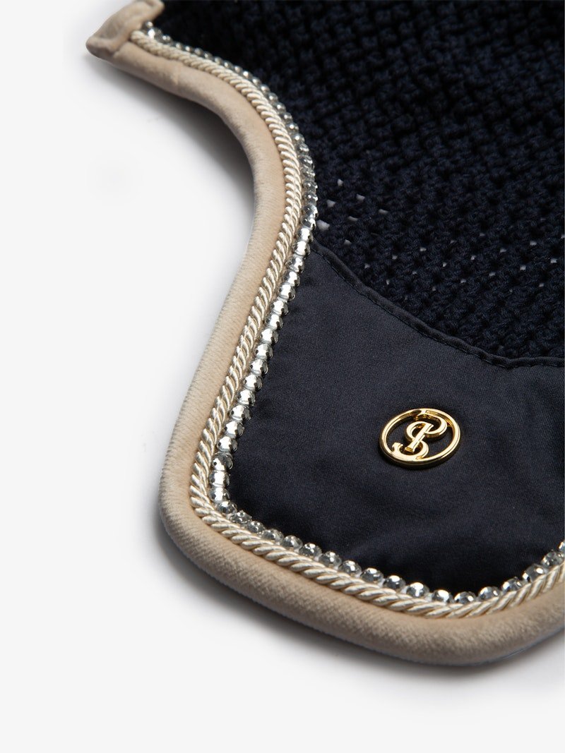 PS of Sweden Vintage Monogram Ear Bonnet - Navy - PS of Sweden - Equiluxe Tack