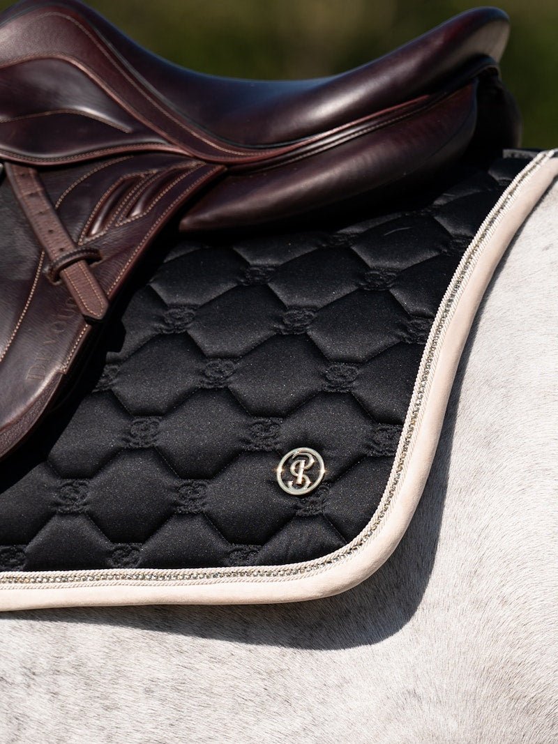 PS of Sweden Vintage Monogram Jump Saddle Pad - Black - PS of Sweden - Equiluxe Tack