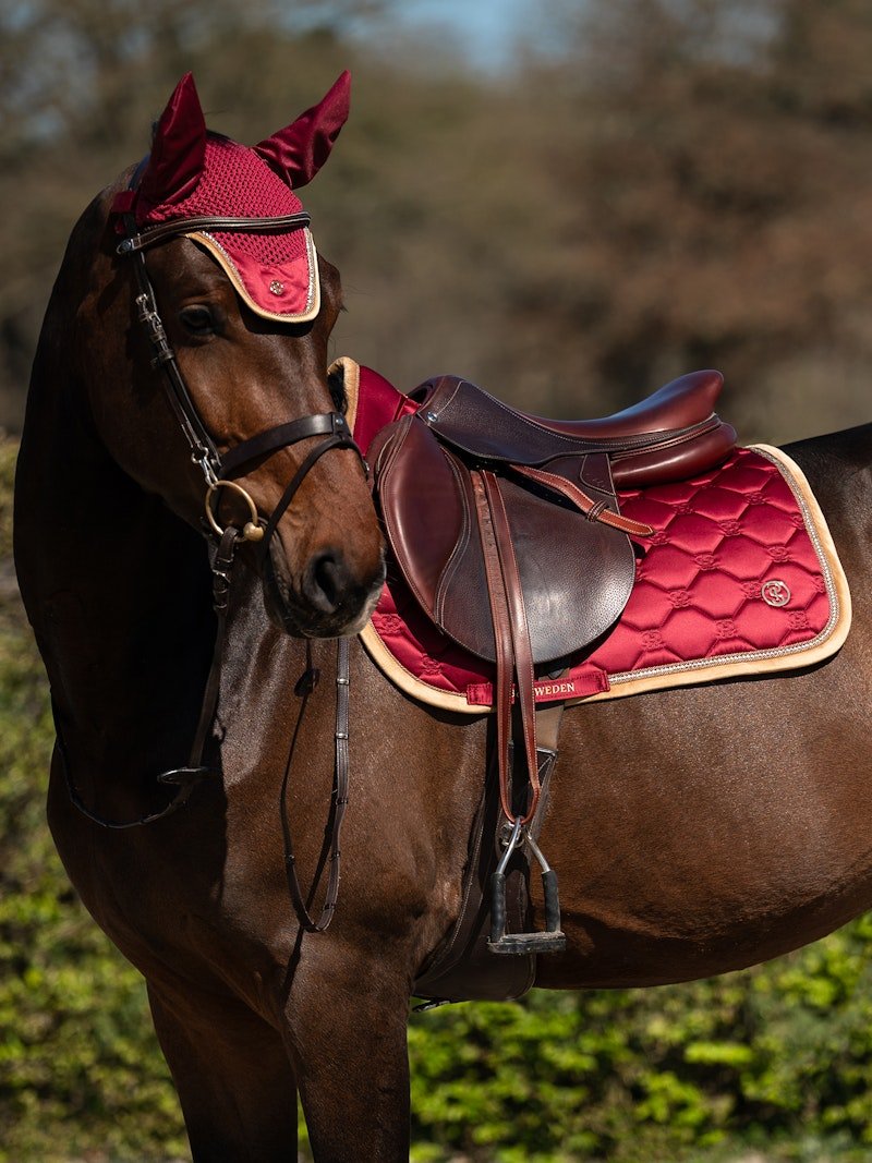PS of Sweden Vintage Monogram Jump Saddle Pad - Midnight Fuchsia - PS of Sweden - Equiluxe Tack
