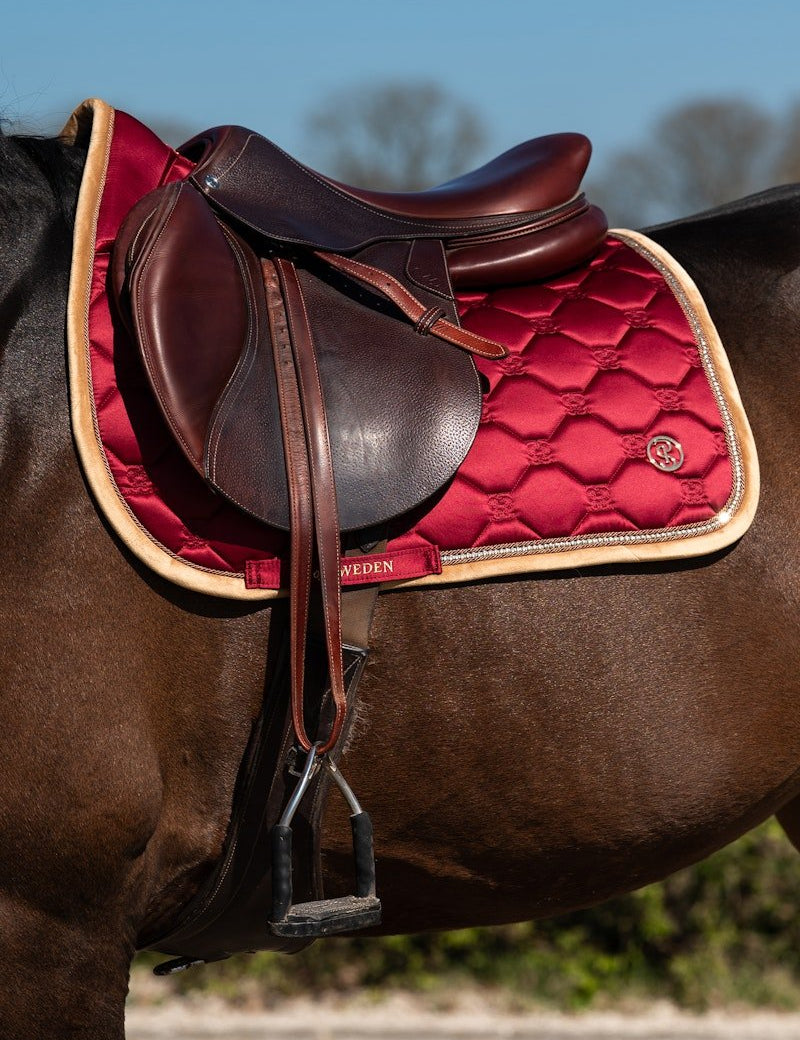 PS of Sweden Vintage Monogram Jump Saddle Pad - Midnight Fuchsia - PS of Sweden - Equiluxe Tack