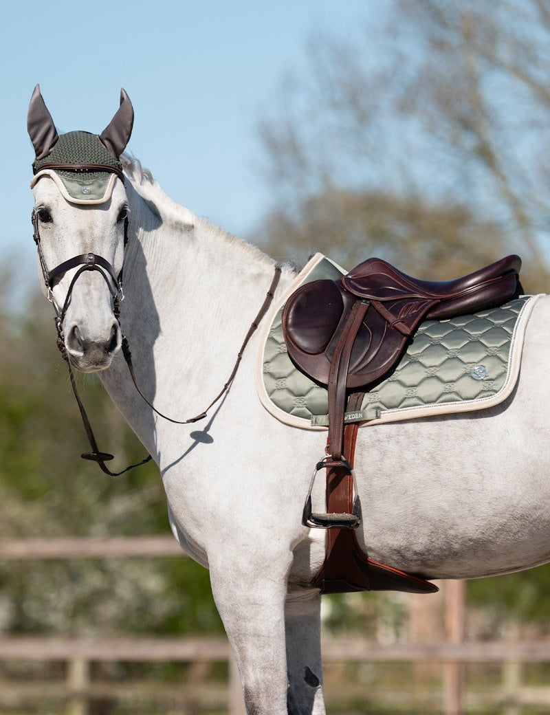 PS of Sweden Vintage Monogram Jump Saddle Pad - Mist Green - PS of Sweden - Equiluxe Tack