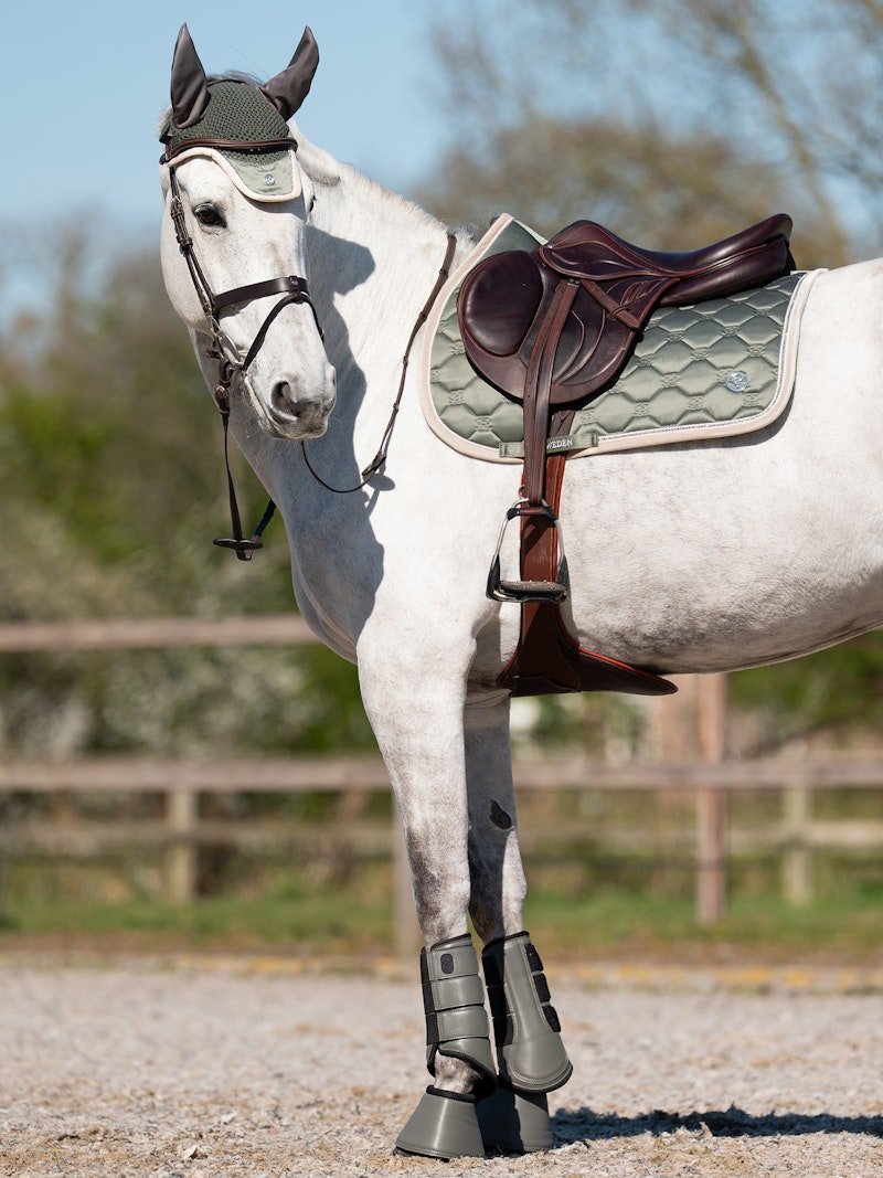 PS of Sweden Vintage Monogram Jump Saddle Pad - Mist Green - PS of Sweden - Equiluxe Tack