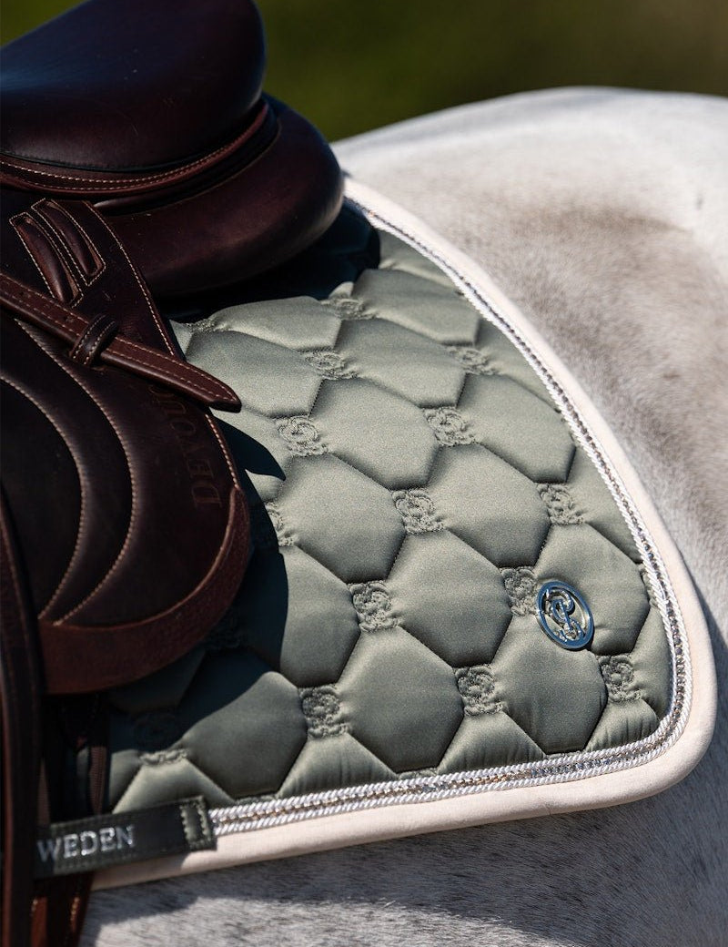 PS of Sweden Vintage Monogram Jump Saddle Pad - Mist Green - PS of Sweden - Equiluxe Tack