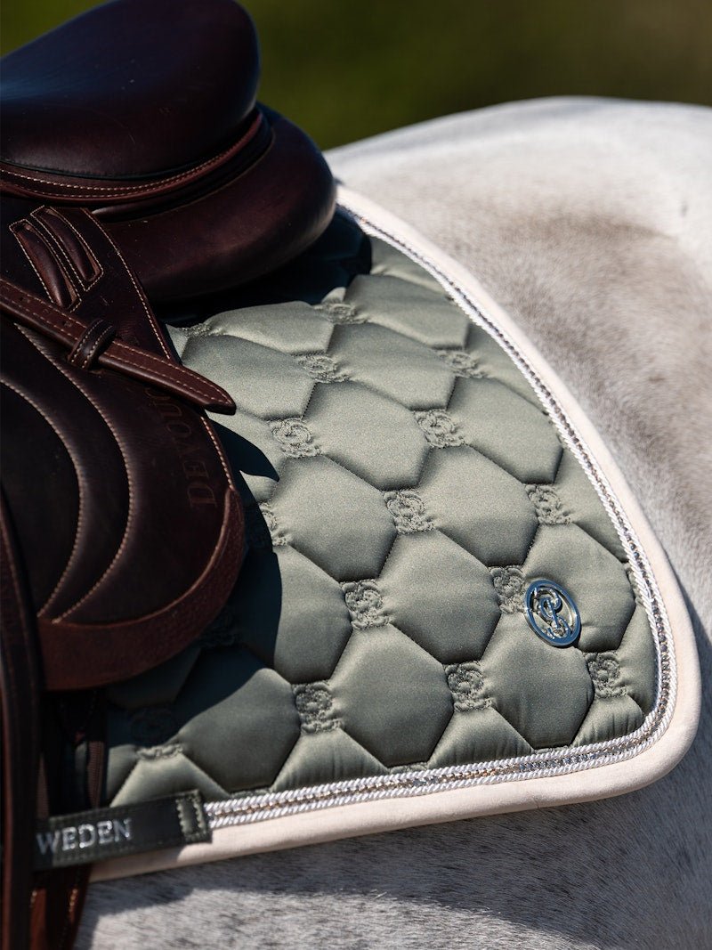 PS of Sweden Vintage Monogram Jump Saddle Pad - Mist Green - PS of Sweden - Equiluxe Tack