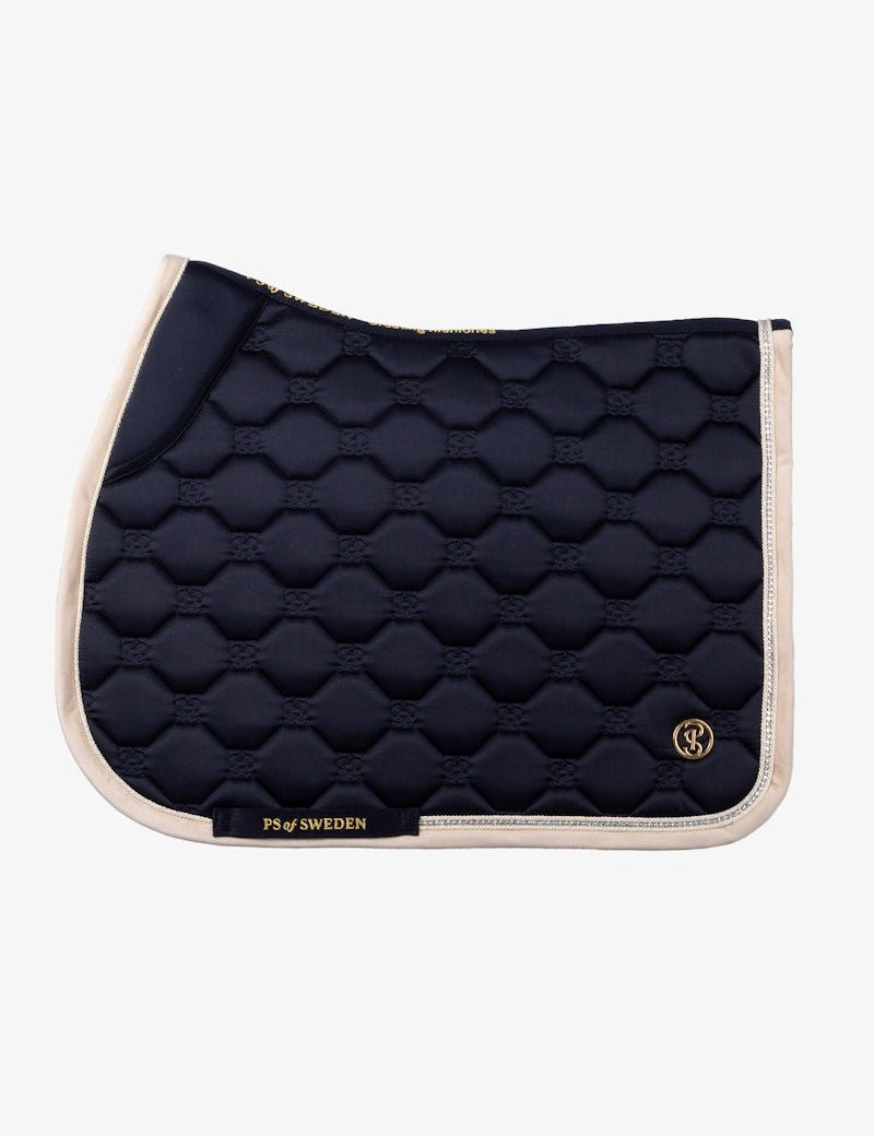 PS of Sweden Vintage Monogram Jump Saddle Pad - Navy - PS of Sweden - Equiluxe Tack
