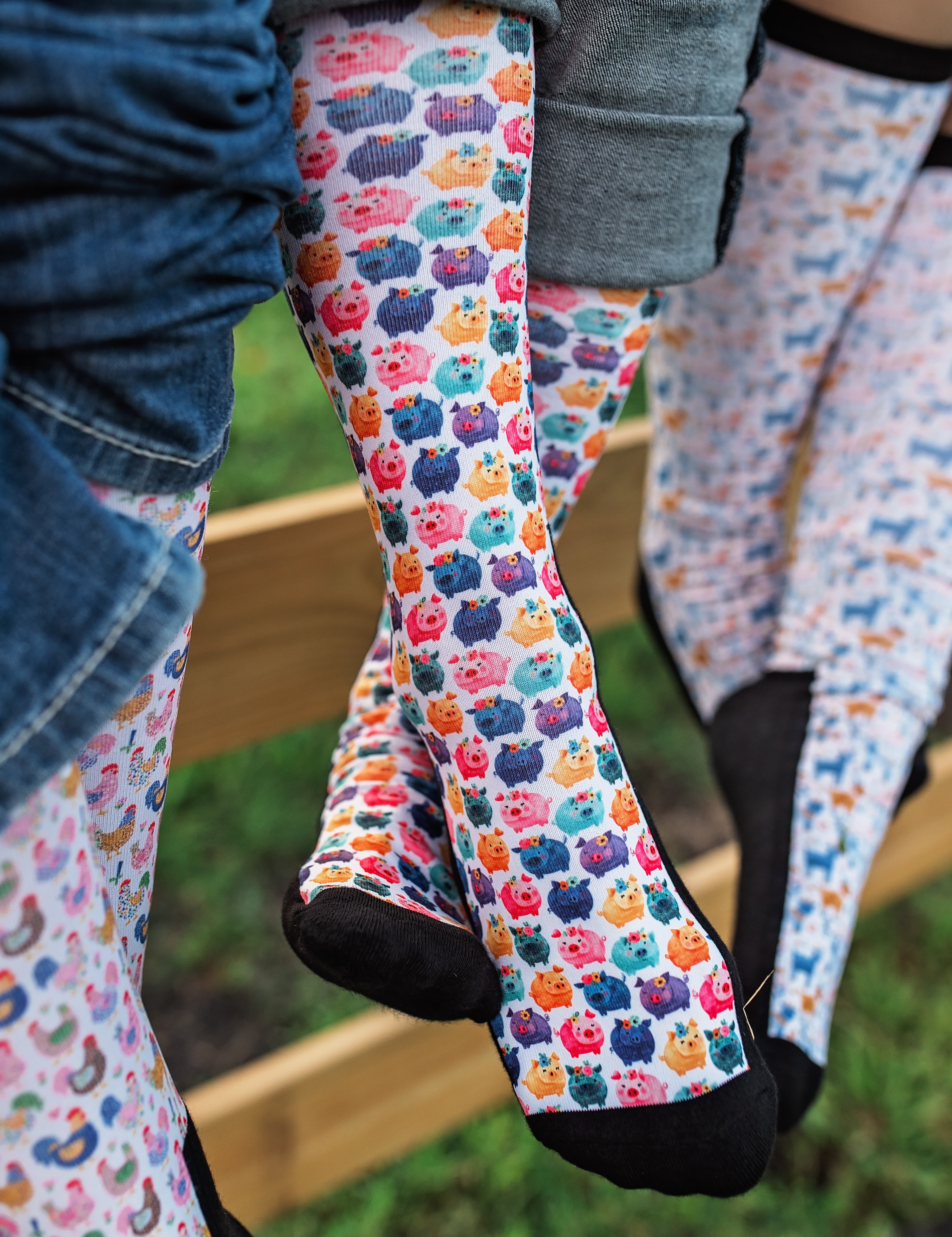 Red Barn Socks Piggy Party - Petite - Equiluxe Tack