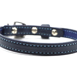 Remarkable Leather Goods Limited Edition Light Blue Stitched Dog Collar - Remarkable Leather Goods - Equiluxe Tack
