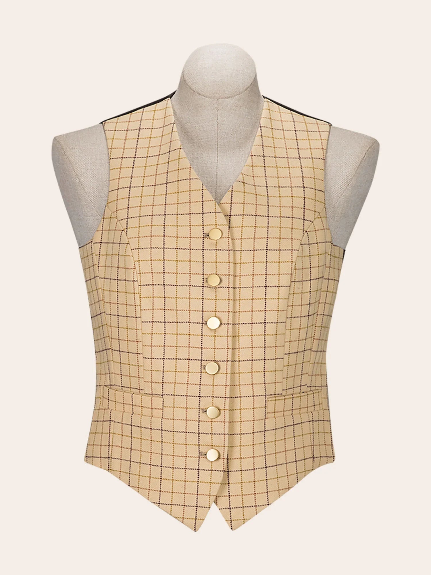 R.J. Classics Aiken Hunt Vest - Beige Tattersall - R.J. Classics - Equiluxe Tack