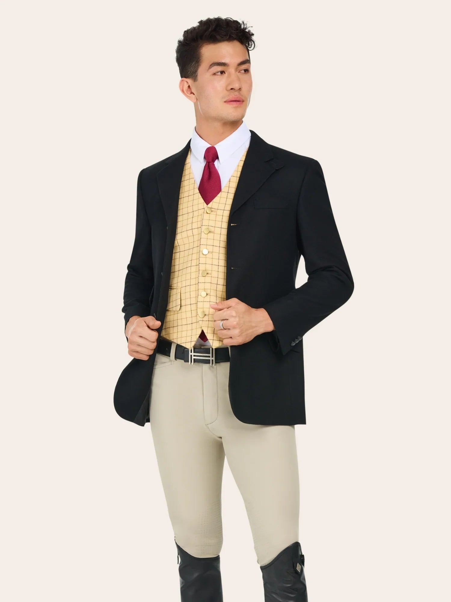 R.J. Classics Men's Cheshire Hunt Vest - Beige Tattersall - R.J. Classics - Equiluxe Tack