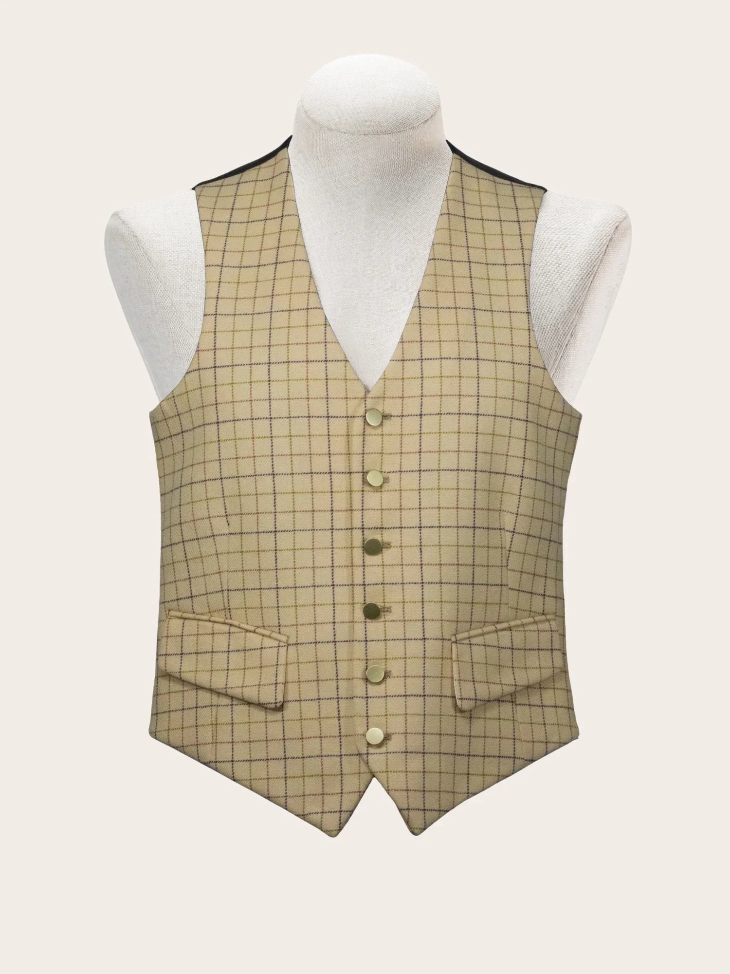 R.J. Classics Men's Cheshire Hunt Vest - Beige Tattersall - R.J. Classics - Equiluxe Tack