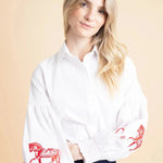 Rönner Annie Shirt Embroidered | White - Rönner - Equiluxe Tack