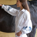 Rönner Annie Shirt Embroidered | White - Rönner - Equiluxe Tack