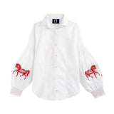 Rönner Annie Shirt Embroidered | White - Rönner - Equiluxe Tack