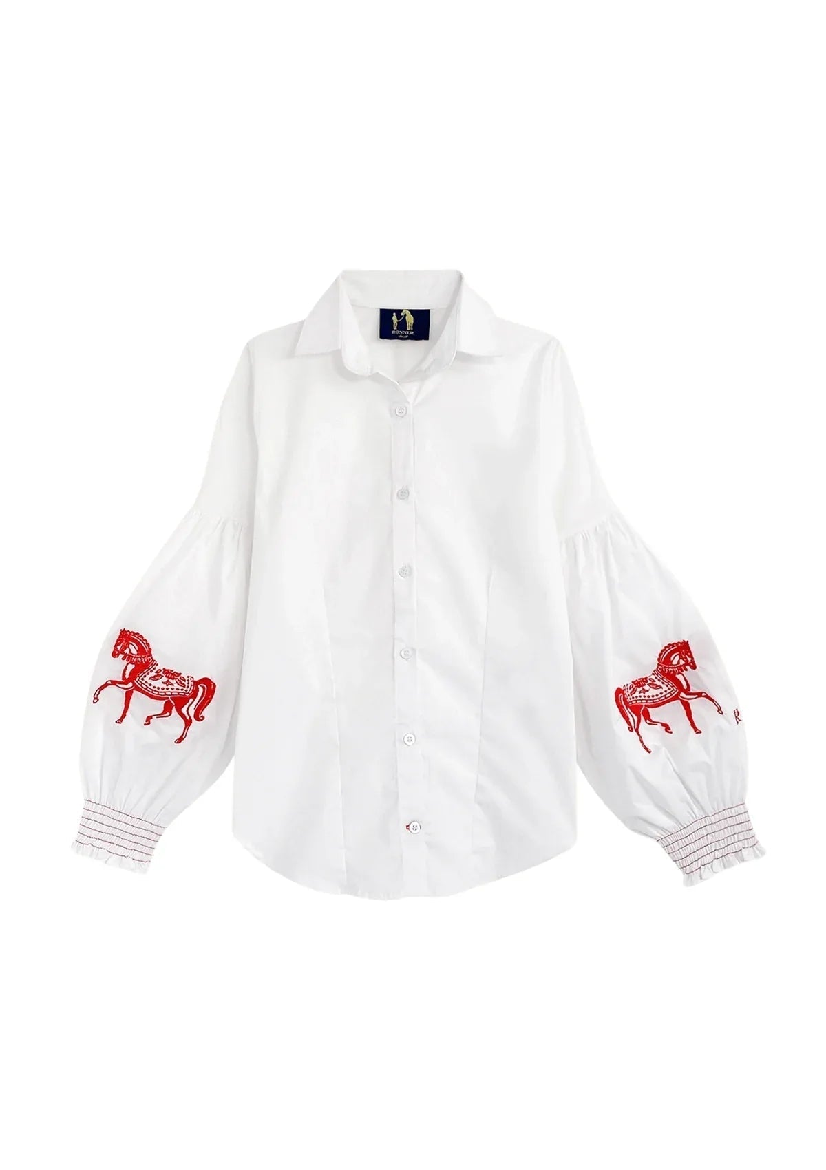 Rönner Annie Shirt Embroidered | White - Rönner - Equiluxe Tack