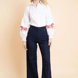 Rönner Annie Shirt Embroidered | White - Rönner - Equiluxe Tack