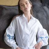 Rönner Annie Shirt Embroidered | White - Rönner - Equiluxe Tack