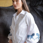 Rönner Annie Shirt Embroidered | White - Rönner - Equiluxe Tack