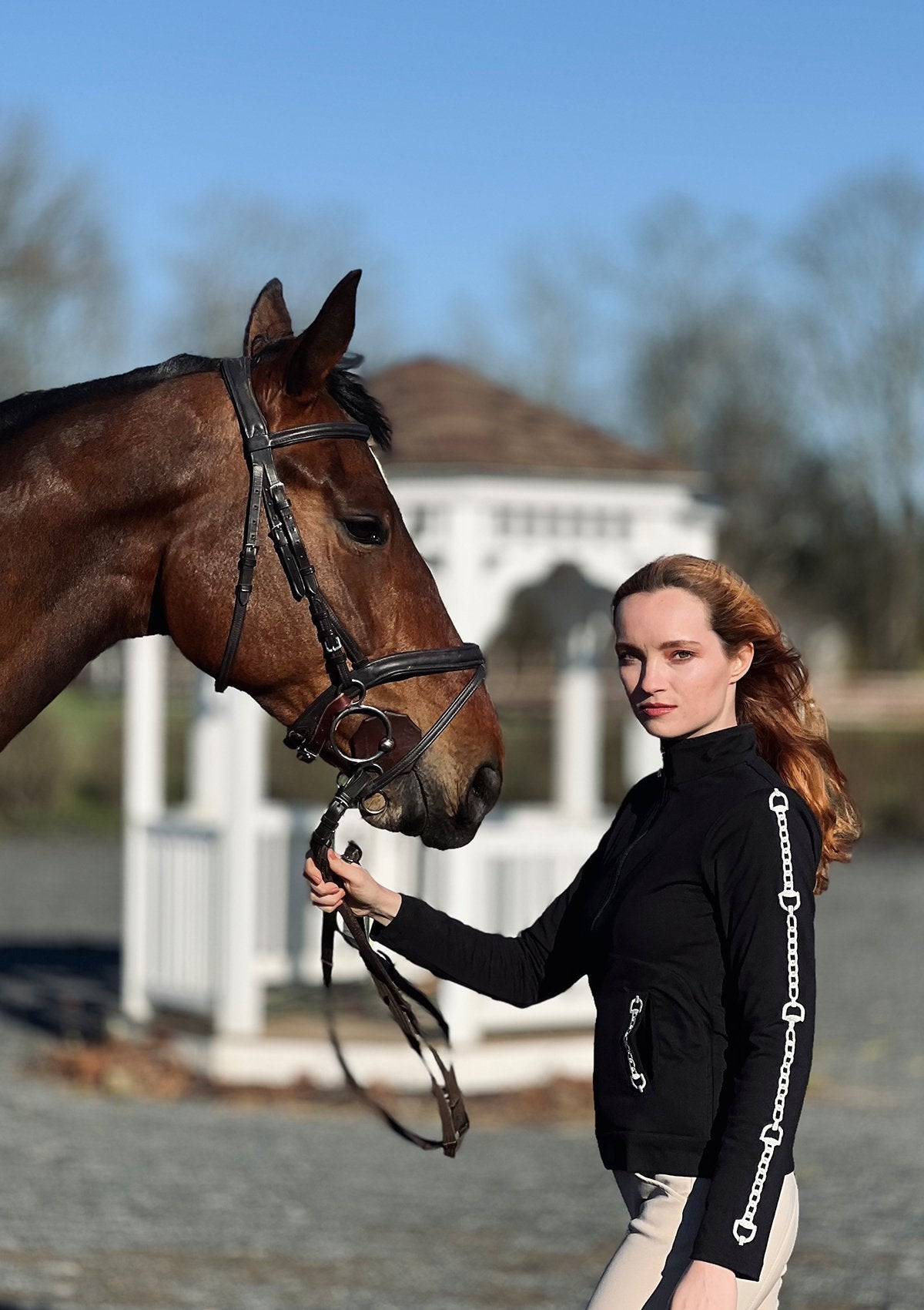 Rönner Ava Embroidered Zip Jacket | Black - Rönner - Equiluxe Tack