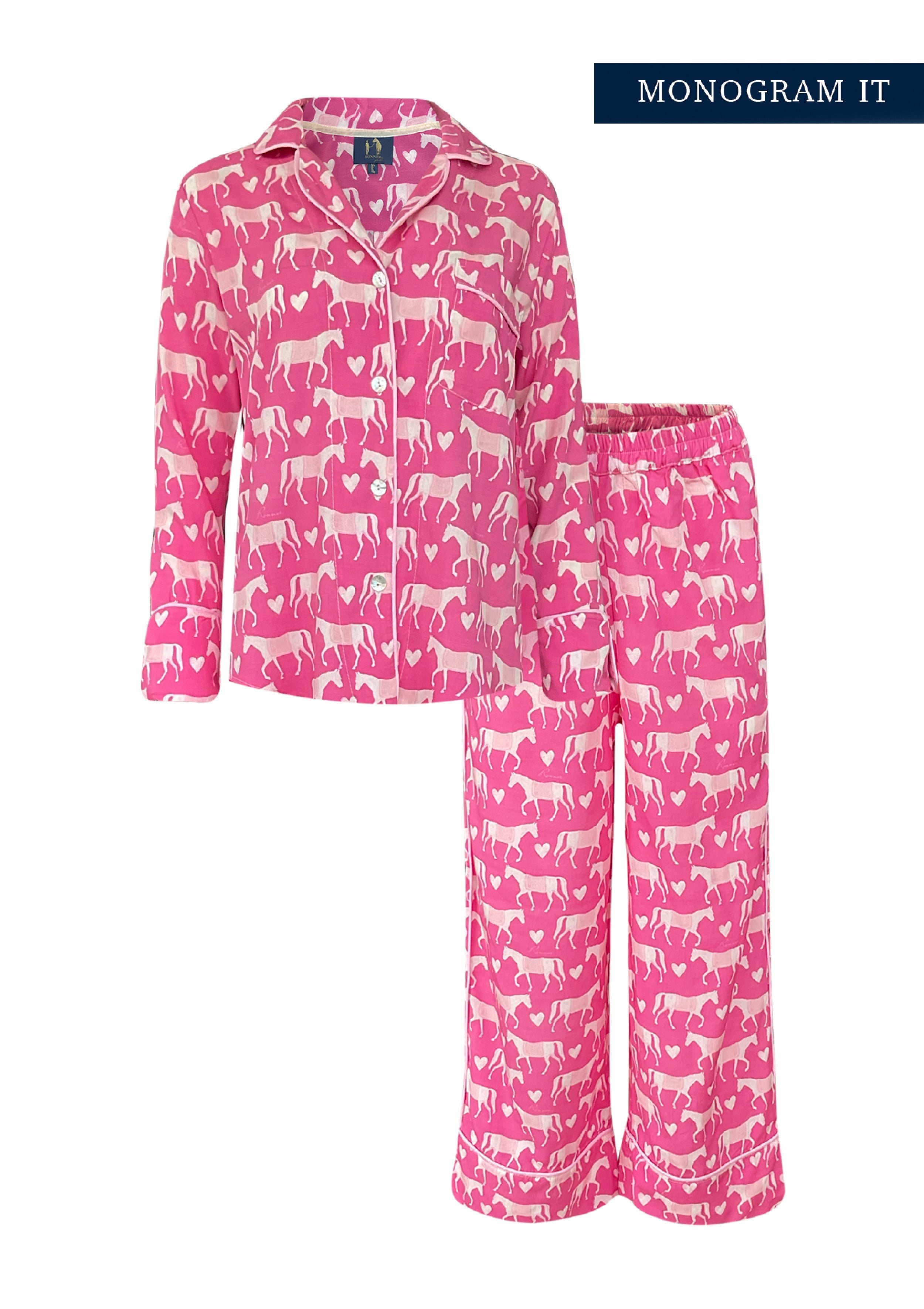 Rönner Be Mine PJ'S Set | Hot Pink | Equestrian Sleepwear Collection - Rönner - Equiluxe Tack