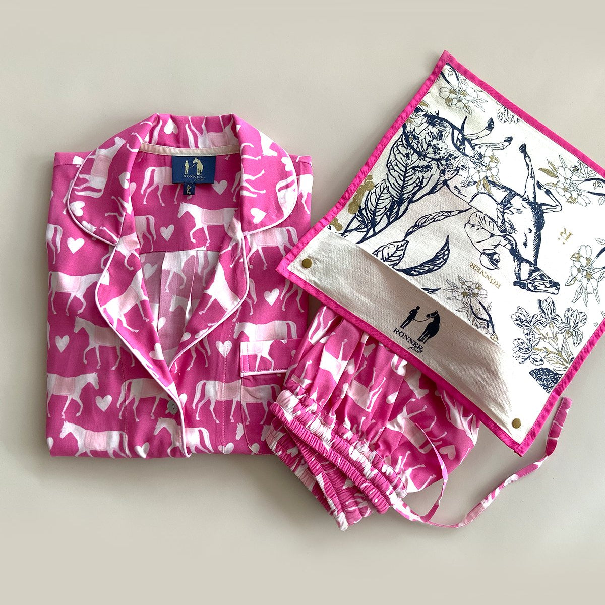 Rönner Be Mine PJ'S Set | Hot Pink | Equestrian Sleepwear Collection - Rönner - Equiluxe Tack