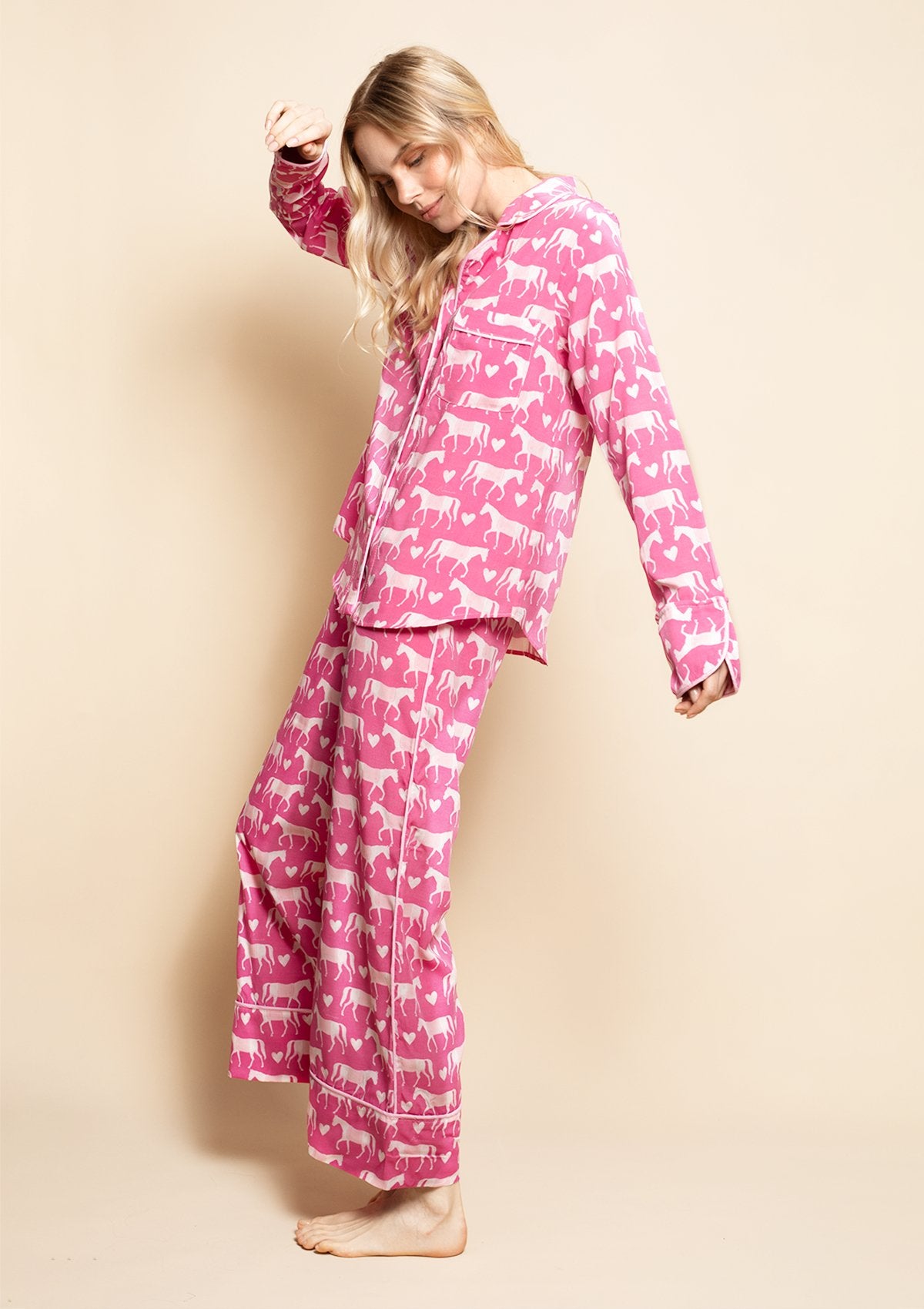 Rönner Be Mine PJ'S Set | Hot Pink | Equestrian Sleepwear Collection - Rönner - Equiluxe Tack