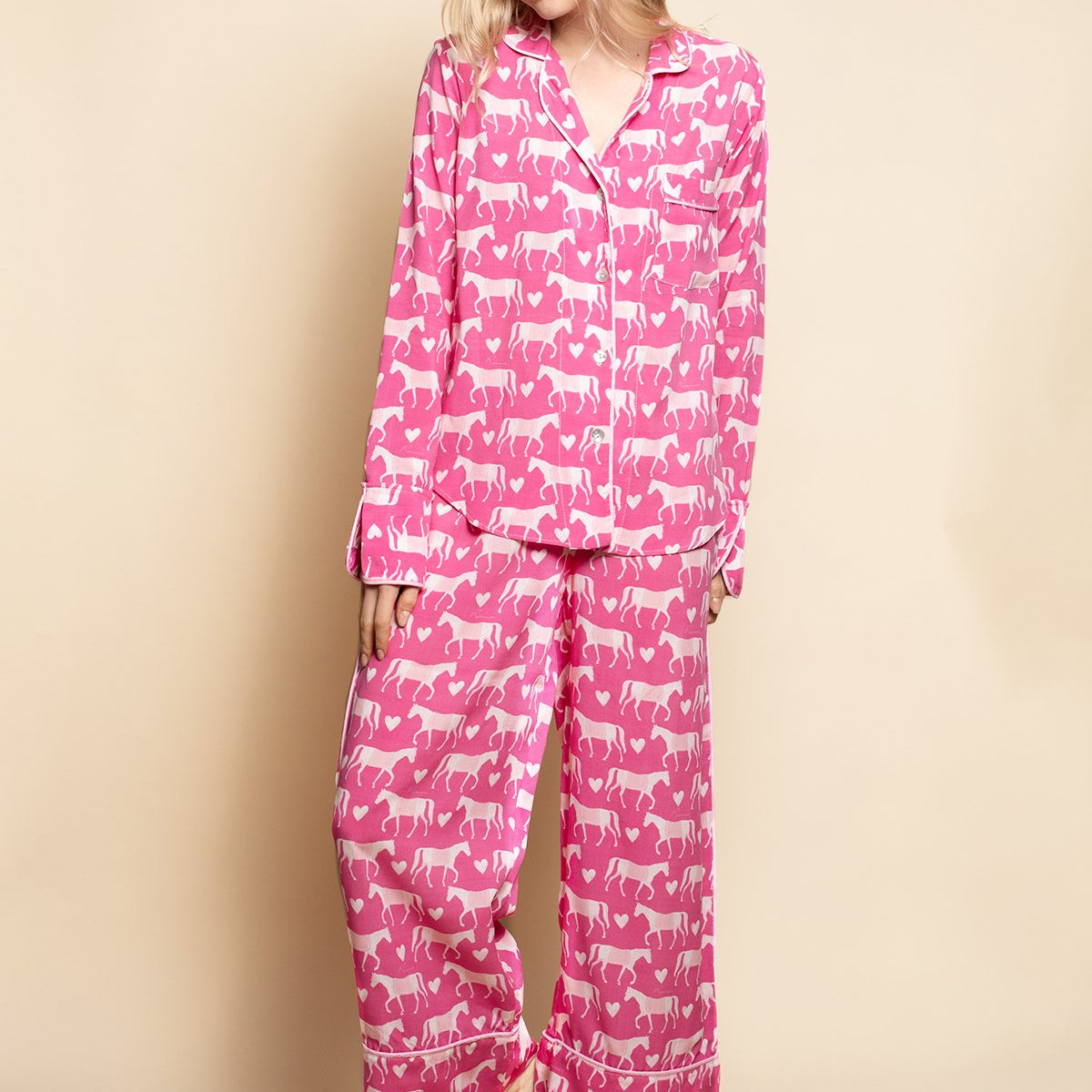 Rönner Be Mine PJ'S Set | Hot Pink | Equestrian Sleepwear Collection - Rönner - Equiluxe Tack