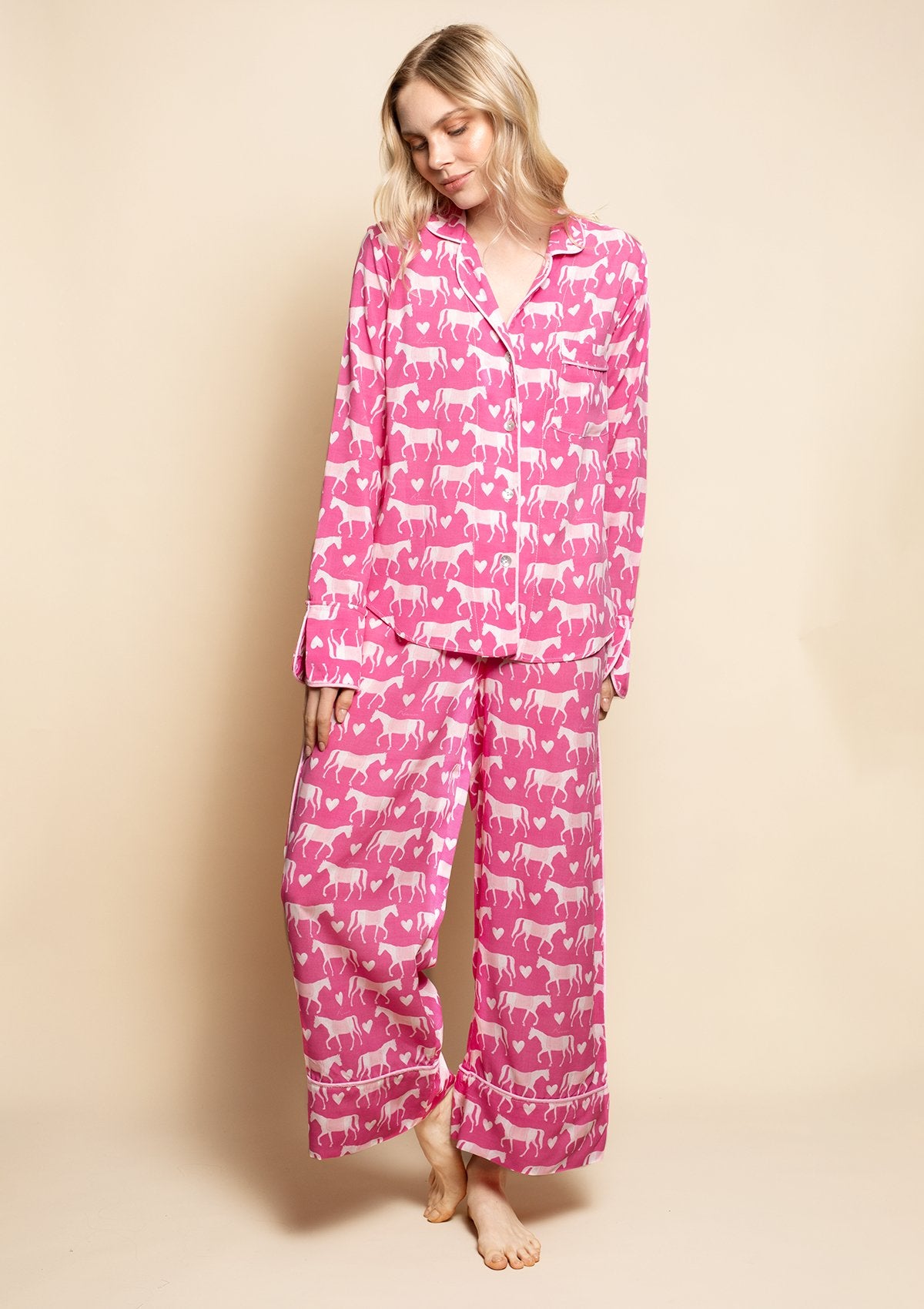 Rönner Be Mine PJ'S Set | Hot Pink | Equestrian Sleepwear Collection - Rönner - Equiluxe Tack