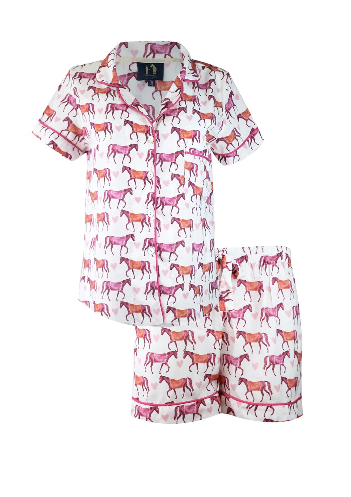 Rönner Be Mine Pj's Set Short Sleeve | Equestrian Sleepwear Collection - Rönner - Equiluxe Tack