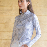 Rönner Bliss Quarter Zip Chainlink Print - Long Sleeve | Powder - Rönner - Equiluxe Tack