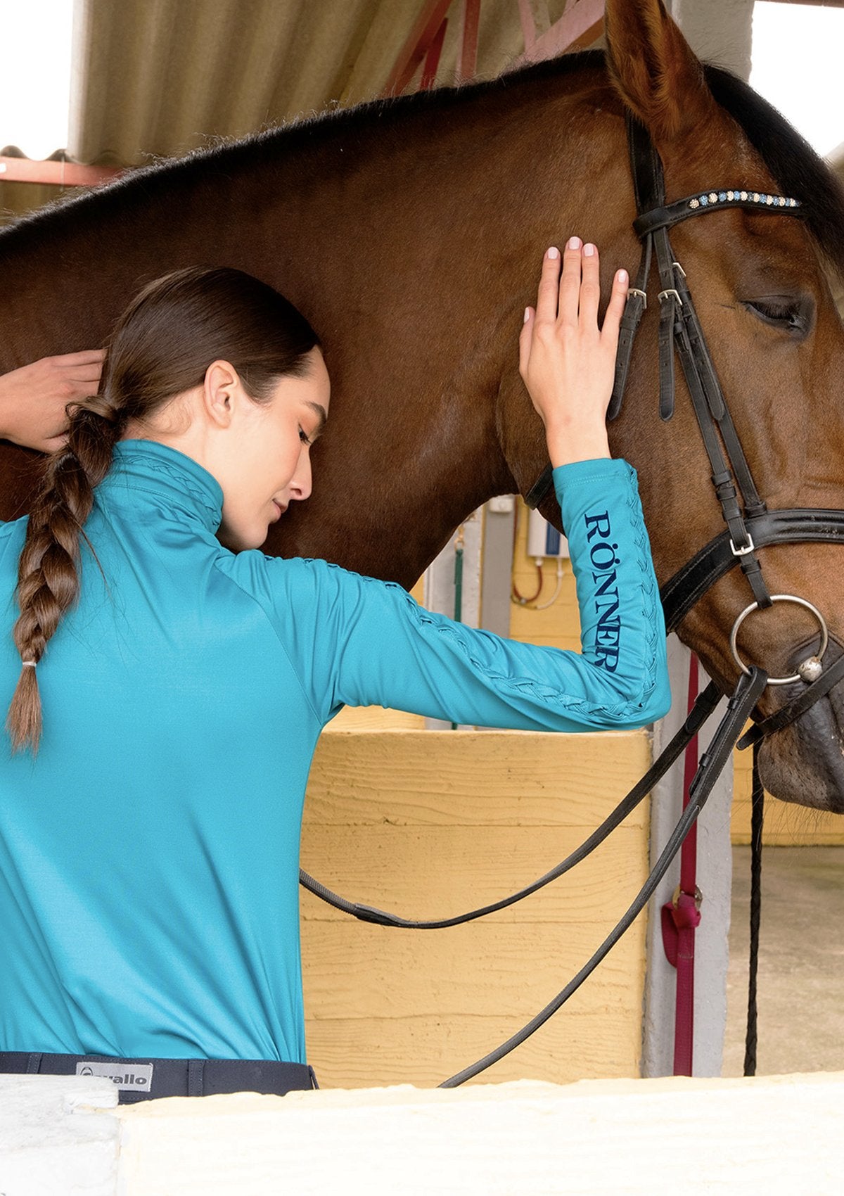 Rönner Braid Quarter Zip Long - Sleeve | Jade - Rönner - Equiluxe Tack