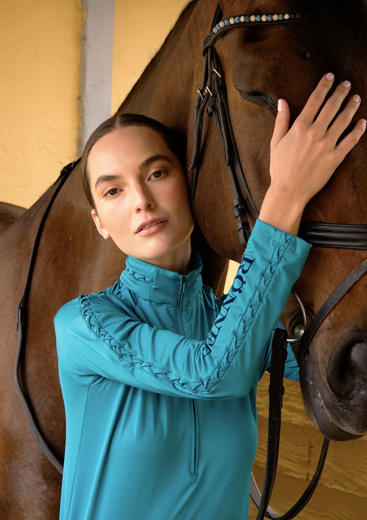 Rönner Braid Quarter Zip Long - Sleeve | Jade - Rönner - Equiluxe Tack