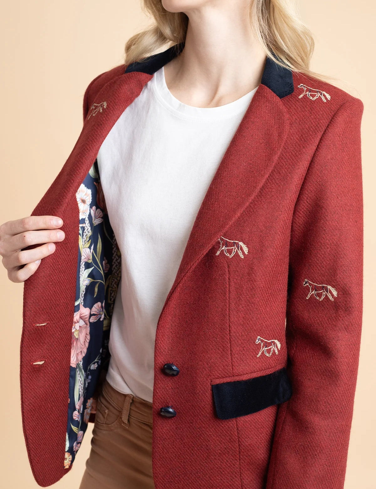 Rönner Cavaletti Blazer | Embroidered Italian Wool | Burgundy - Rönner - Equiluxe Tack