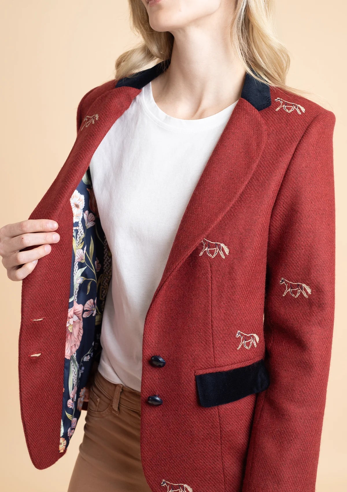 Rönner Cavaletti Blazer | Embroidered Italian Wool | Burgundy - Rönner - Equiluxe Tack