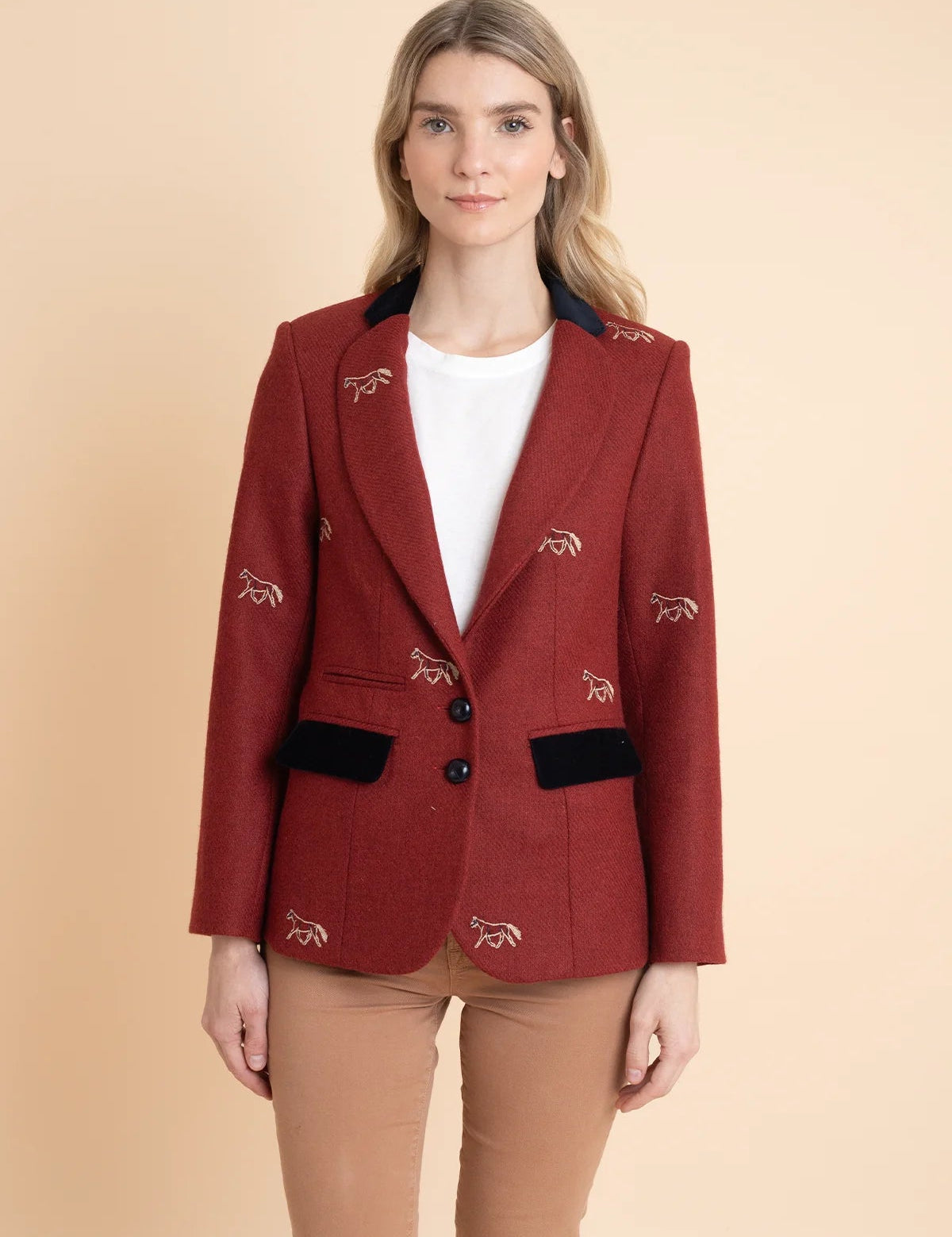 Rönner Cavaletti Blazer | Embroidered Italian Wool | Burgundy - Rönner - Equiluxe Tack