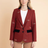 Rönner Cavaletti Blazer | Embroidered Italian Wool | Burgundy - Rönner - Equiluxe Tack