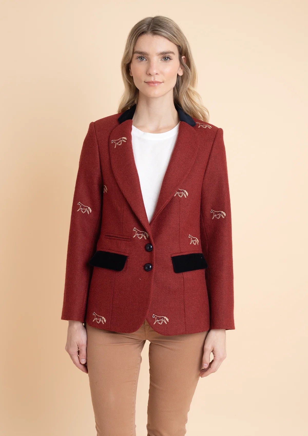 Rönner Cavaletti Blazer | Embroidered Italian Wool | Burgundy - Rönner - Equiluxe Tack